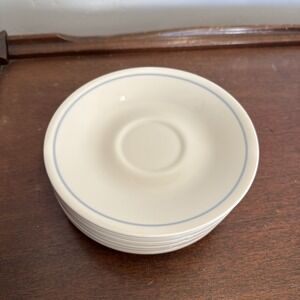 Corelle Lace Bouquet Windflower Powder Blue Stripe Set of 15 - 6 1/8" Saucers